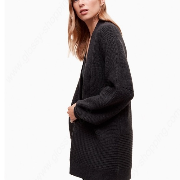 ARITZIA WILFRED FREE Darcey Black Wool Cardigan - Picture 2 of 8